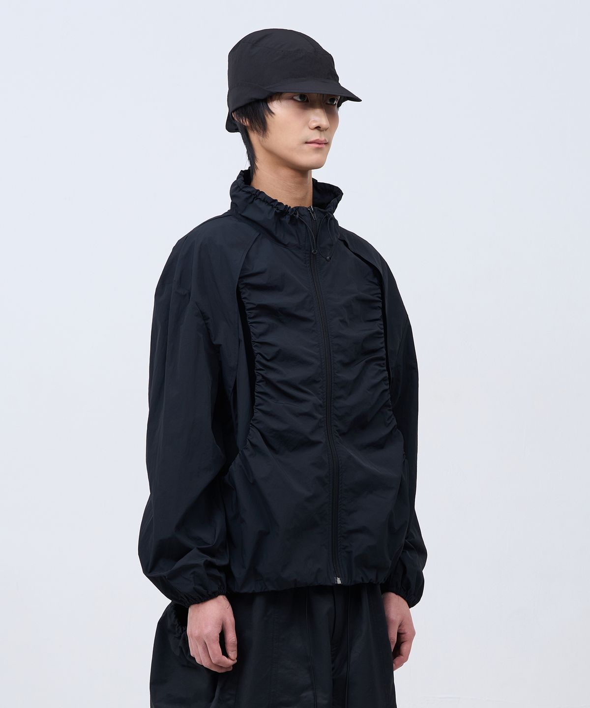 카사카사(KASAKASA) Layered Shirring Jacket Black