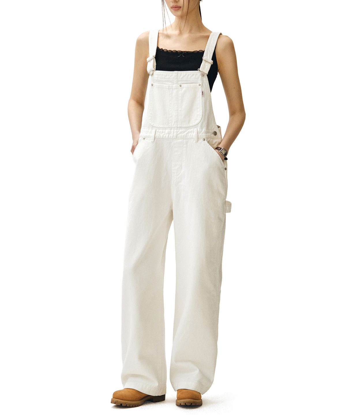 데케트 우먼(DECET WOMEN) Signature Bib Overalls DCWOP001WHITE