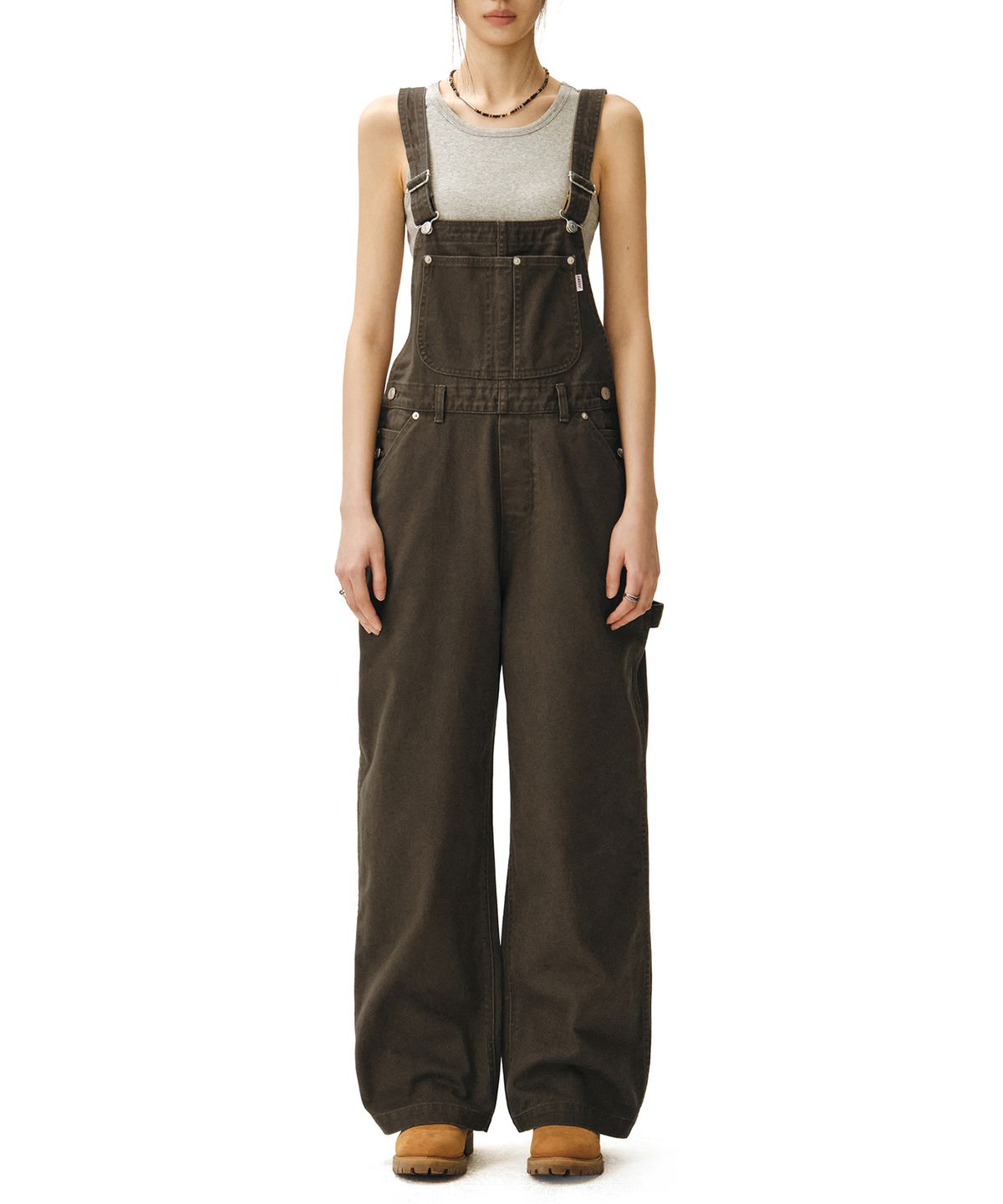 데케트 우먼(DECET WOMEN) Signature Bib Overalls DCWOP001BROWN