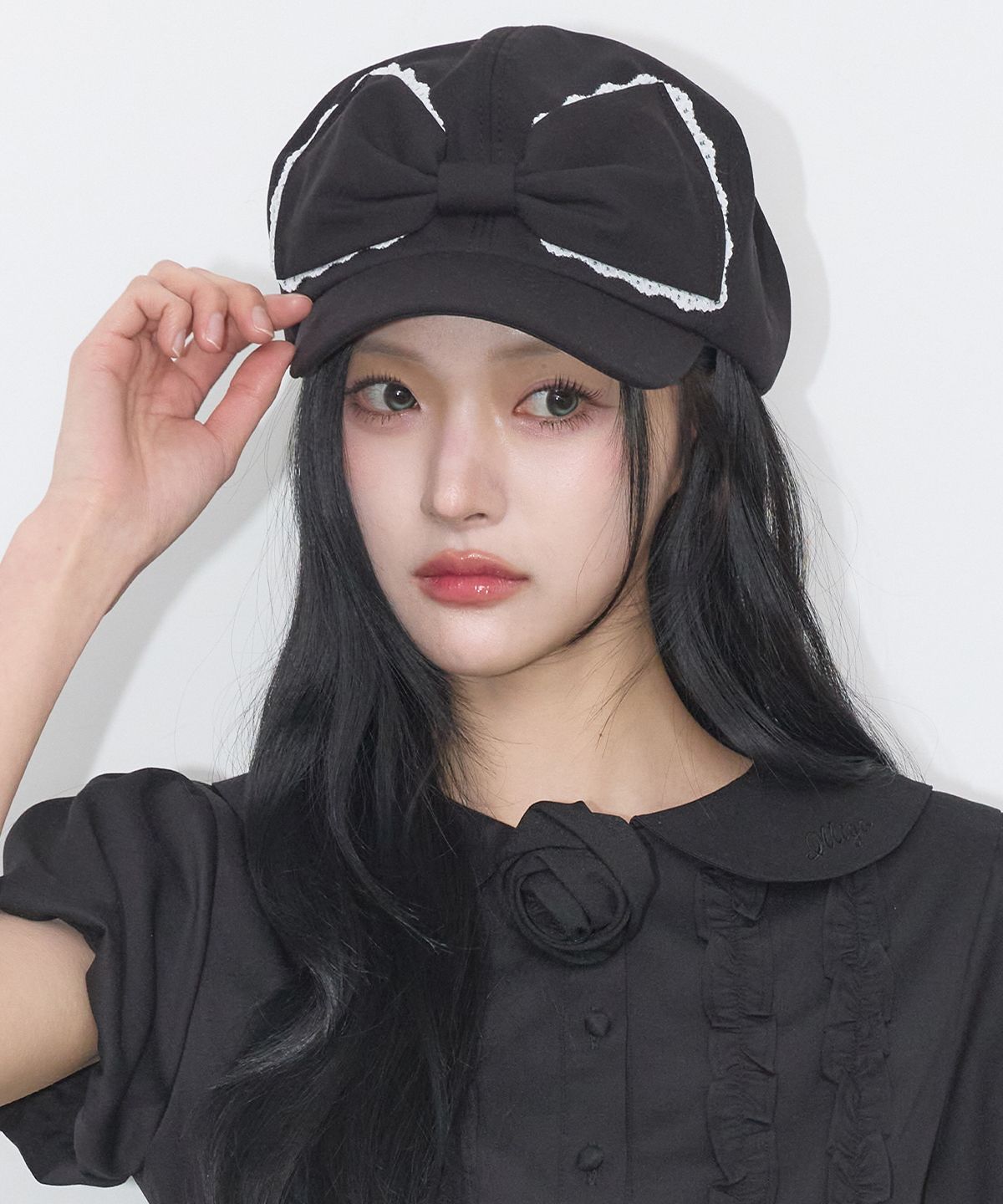 일리고(ILLIGO) 레이스 리본 헌팅캡 블랙