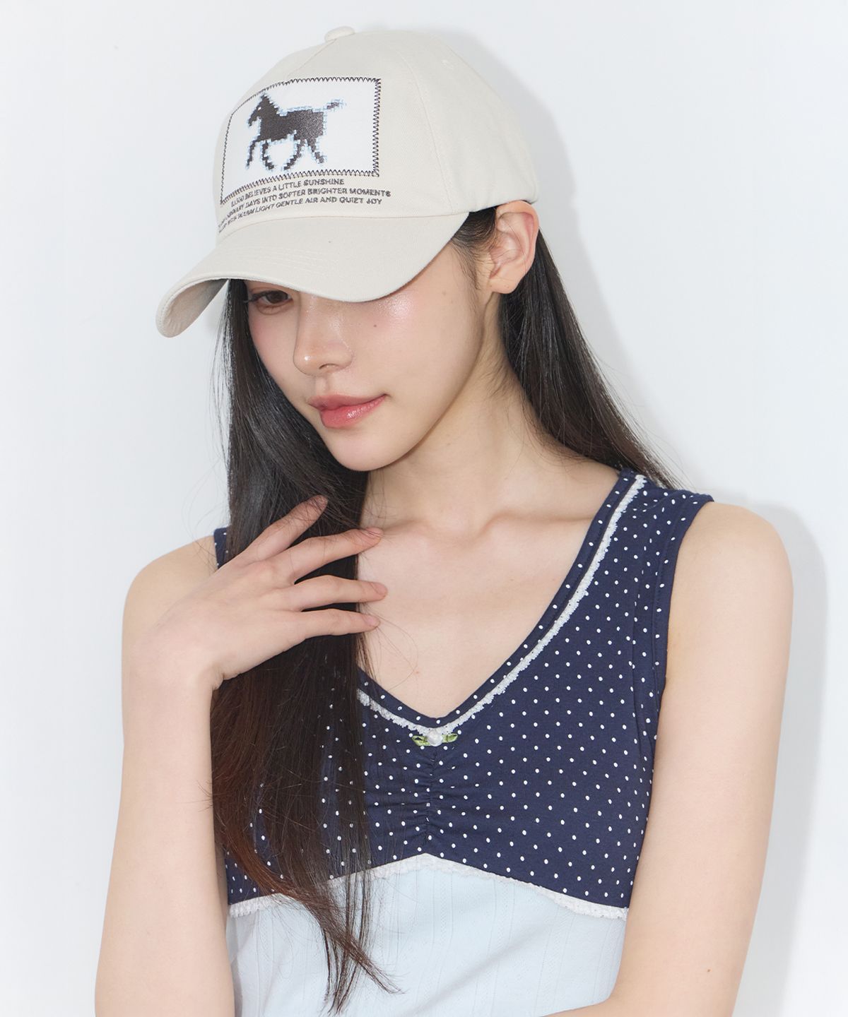 일리고(ILLIGO) 포니 패치 볼 캡 크림