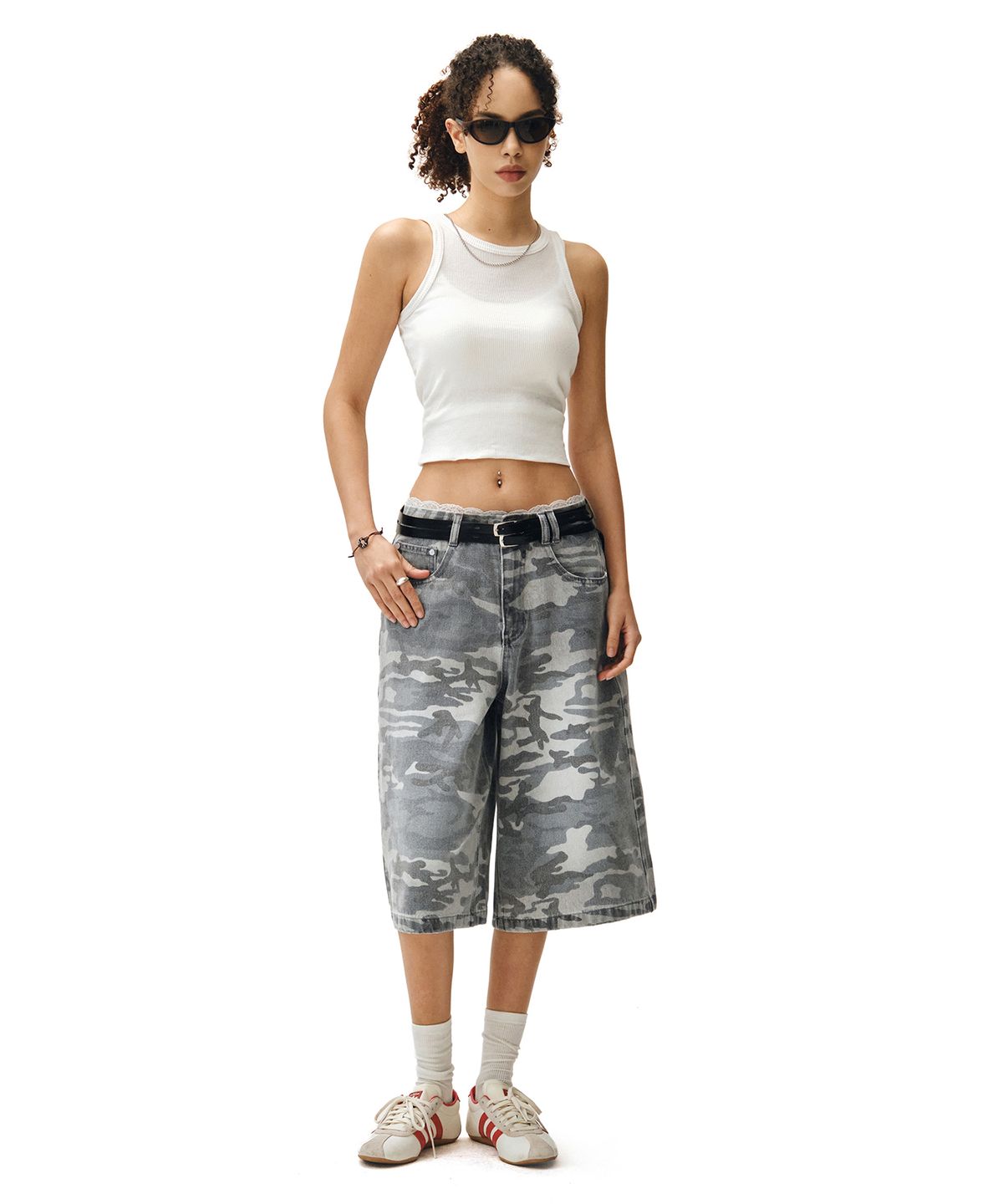 데케트 우먼(DECET WOMEN) Camouflage Bermuda Pants DCWPT025GRAY
