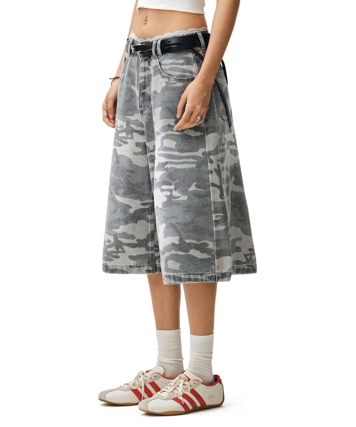 데케트 우먼(DECET WOMEN) Camouflage Bermuda Pants DCWPT025GRAY