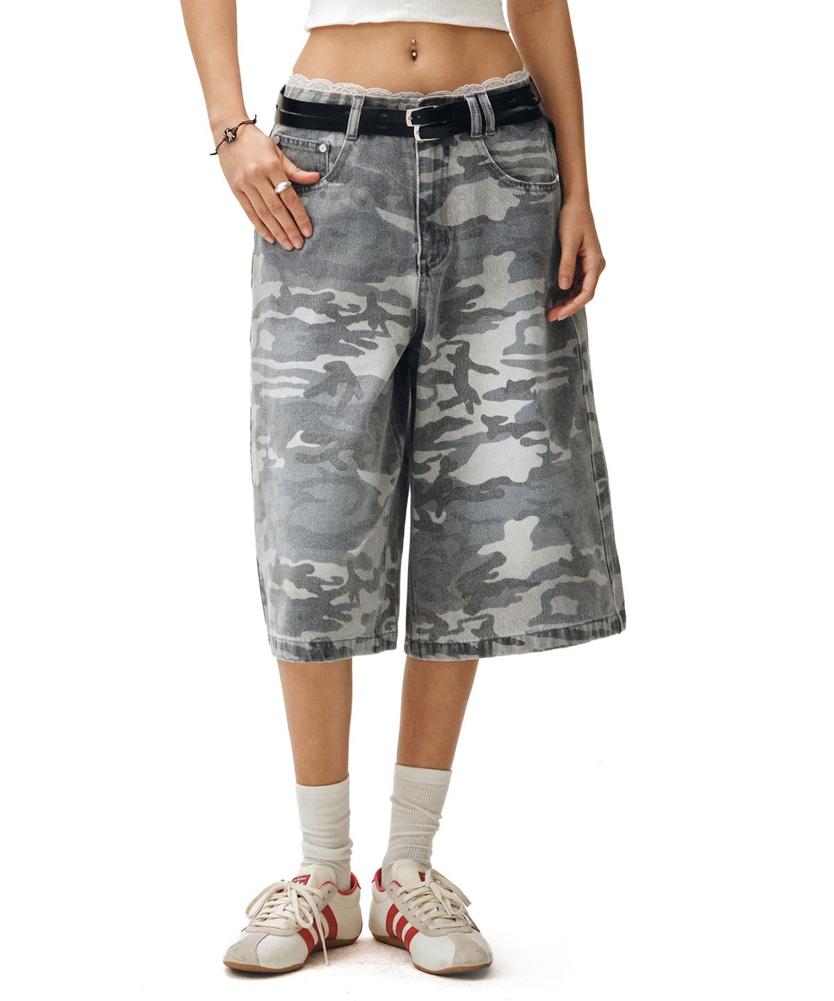 데케트 우먼(DECET WOMEN) Camouflage Bermuda Pants DCWPT025GRAY
