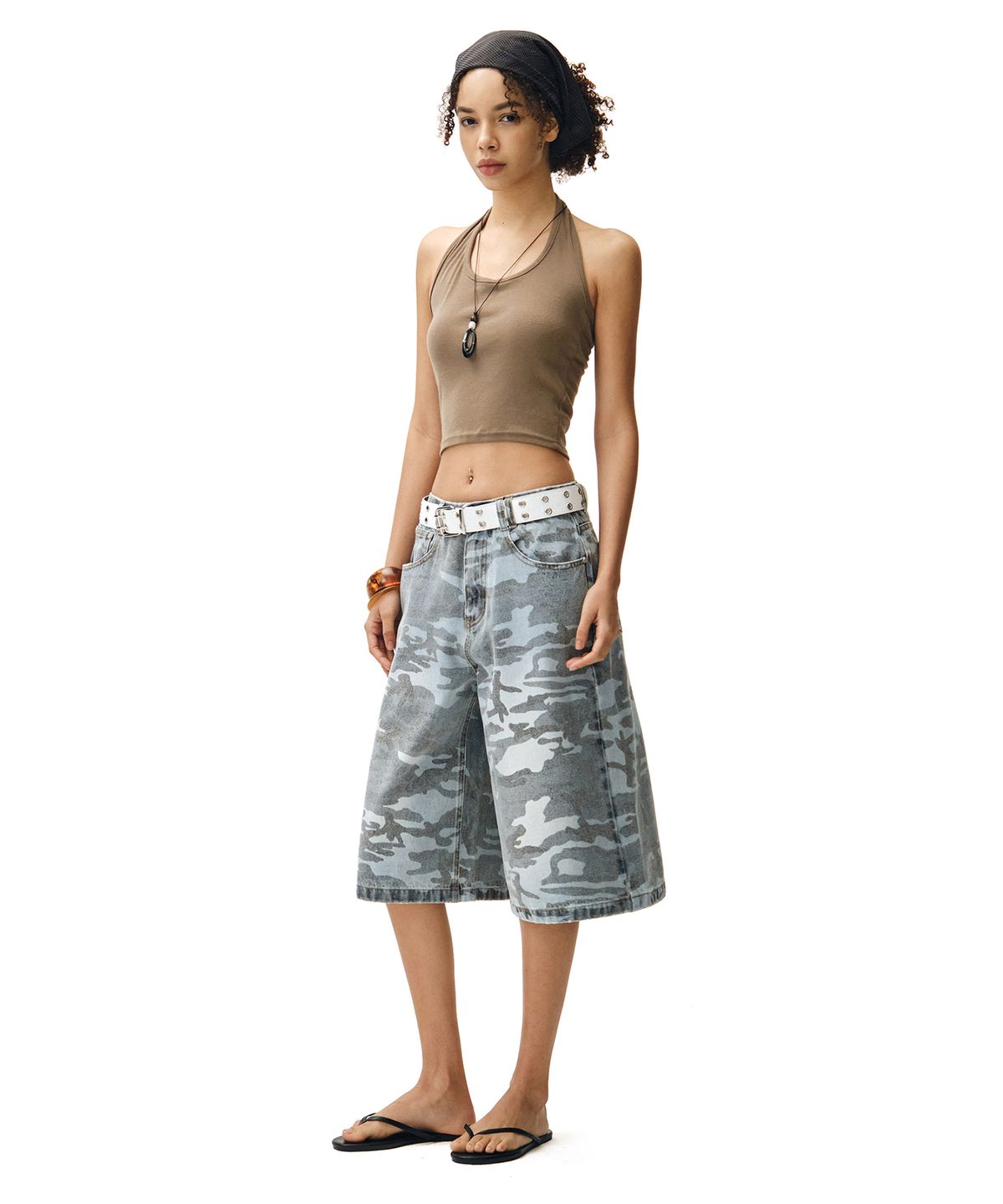 데케트 우먼(DECET WOMEN) Camouflage Bermuda Pants DCWPT025LIGHTBLUE