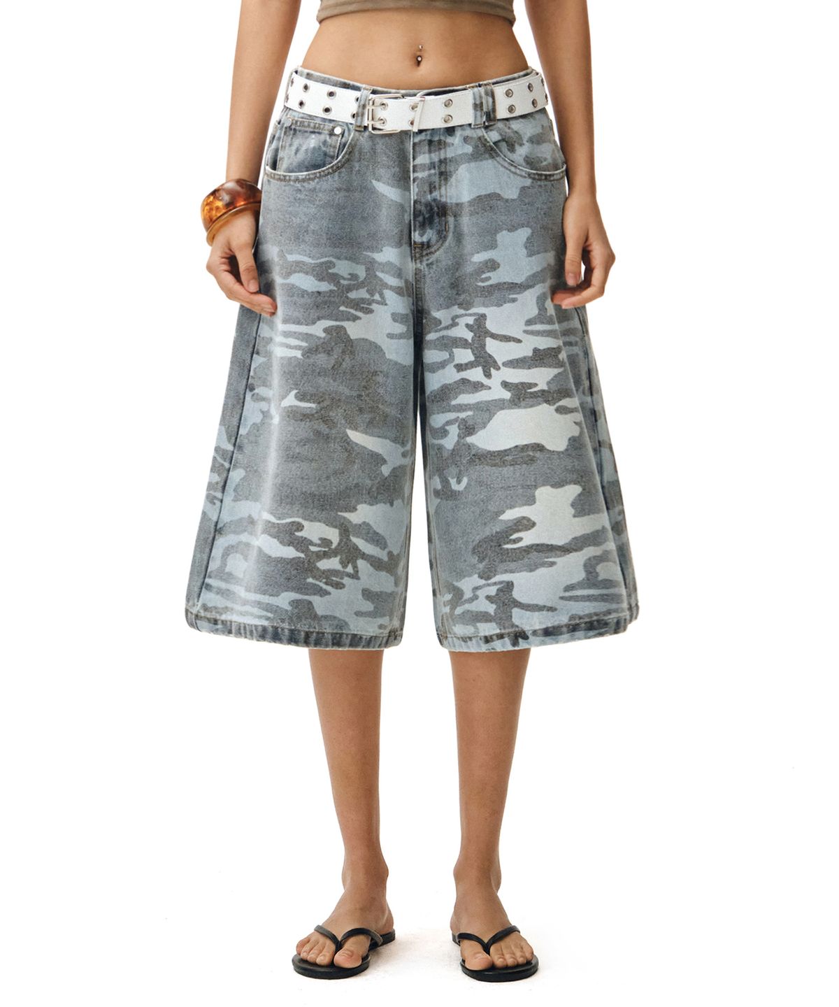 데케트 우먼(DECET WOMEN) Camouflage Bermuda Pants DCWPT025LIGHTBLUE