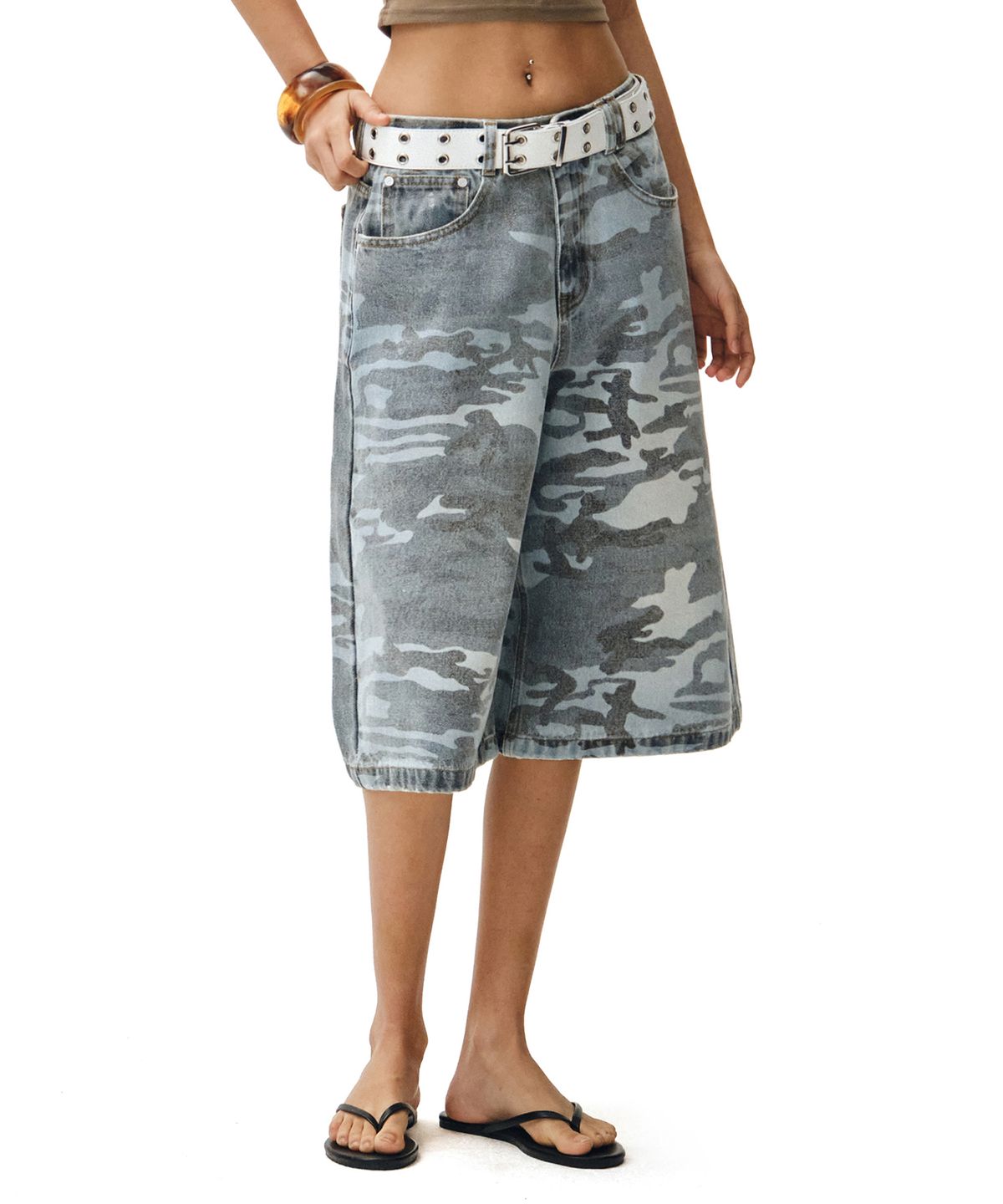 데케트 우먼(DECET WOMEN) Camouflage Bermuda Pants DCWPT025LIGHTBLUE