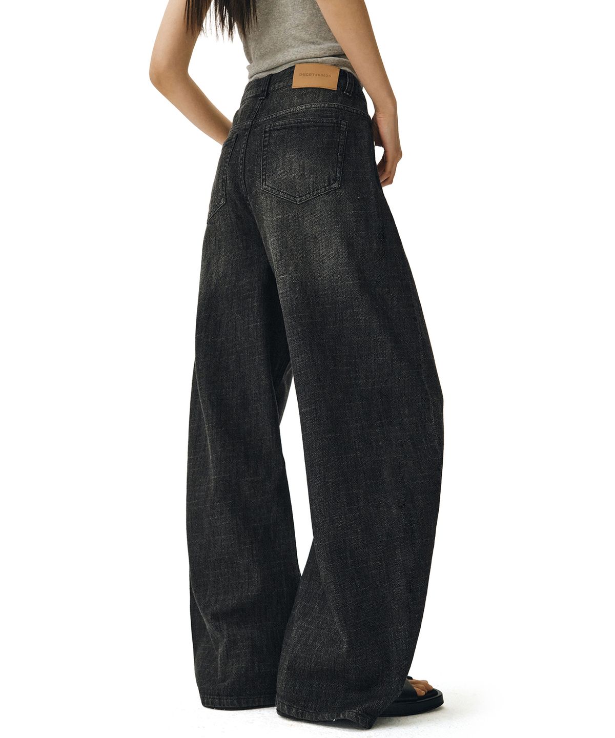 데케트 우먼(DECET WOMEN) [린넨라이크]Linen Like Barrel Jeans DCWPT029BLACK