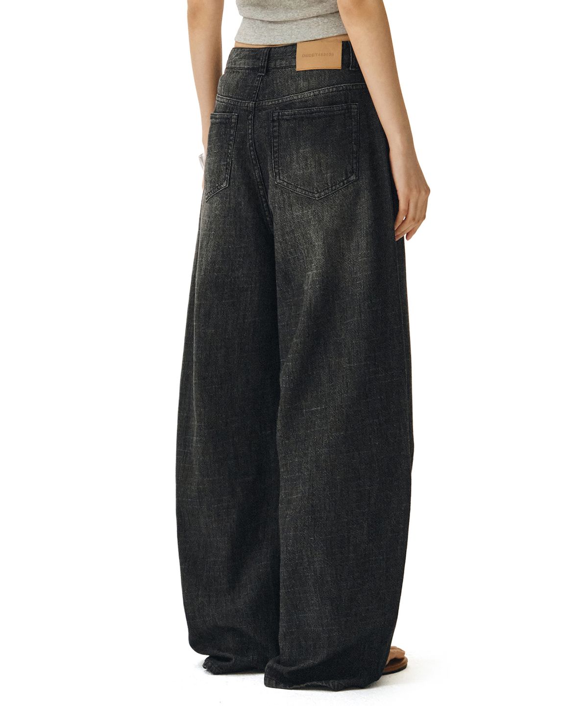 데케트 우먼(DECET WOMEN) [린넨라이크]Linen Like Barrel Jeans DCWPT029BLACK
