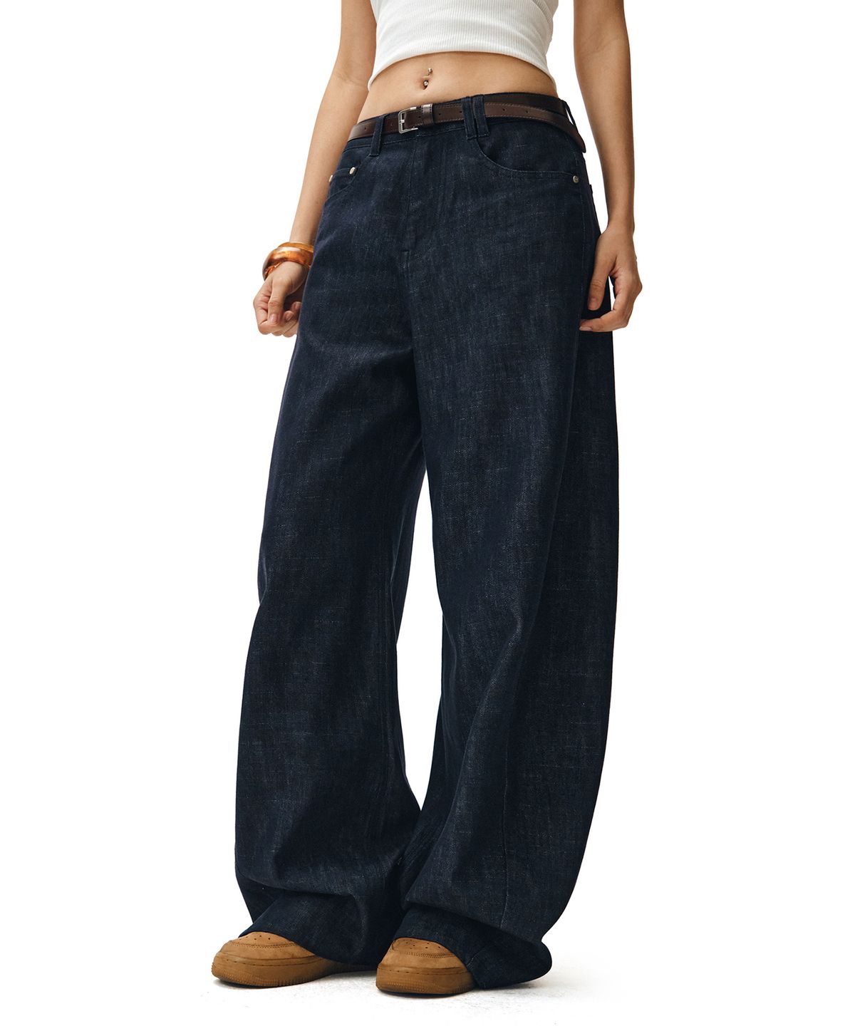 데케트 우먼(DECET WOMEN) [린넨라이크]Linen Like Barrel Jeans DCWPT029CPINDIGO