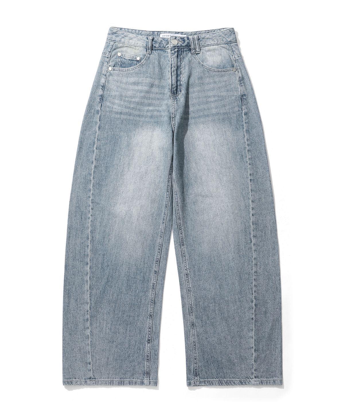 데케트 우먼(DECET WOMEN) [린넨라이크]Linen Like Barrel Jeans DCWPT029LIGHTBLUE