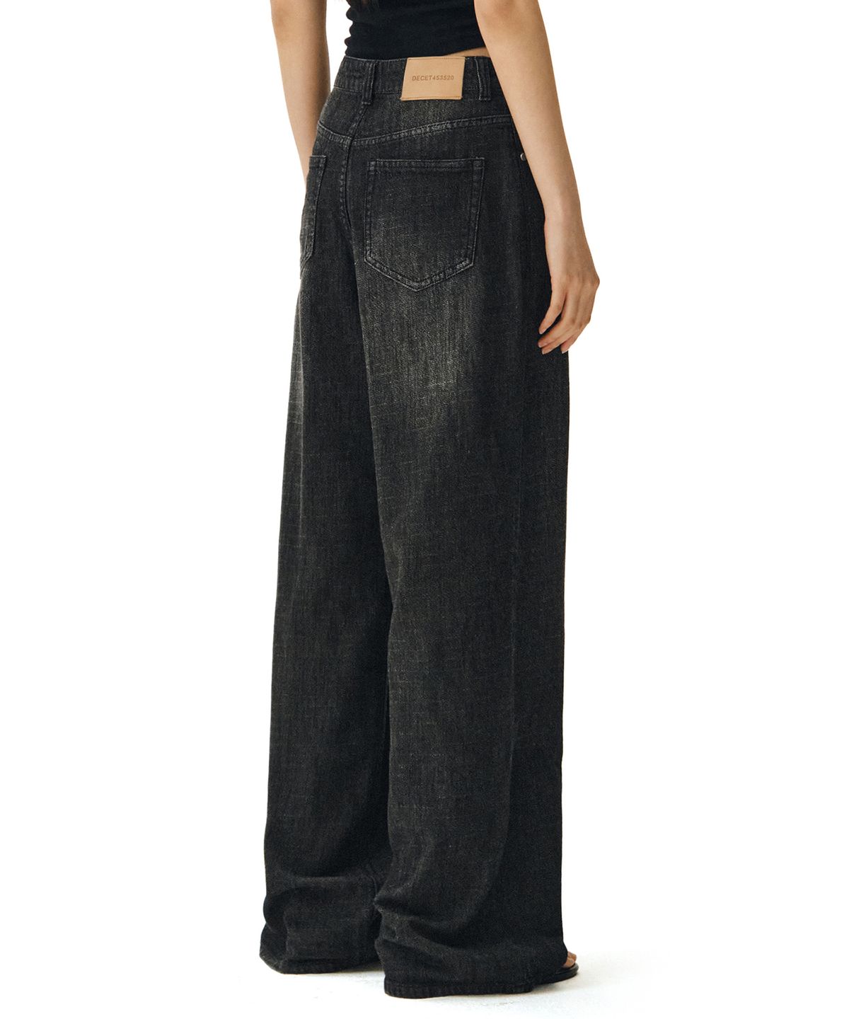 데케트 우먼(DECET WOMEN) [린넨라이크]Linen Like Wide Jeans DCWPT028BLACK
