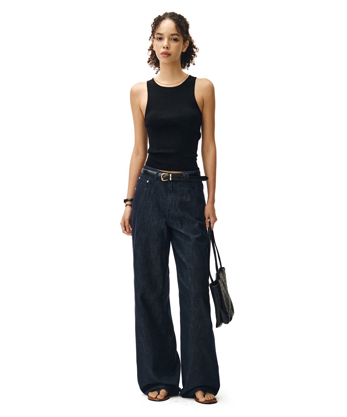 데케트 우먼(DECET WOMEN) [린넨라이크]Linen Like Wide Jeans DCWPT028CPINDIGO