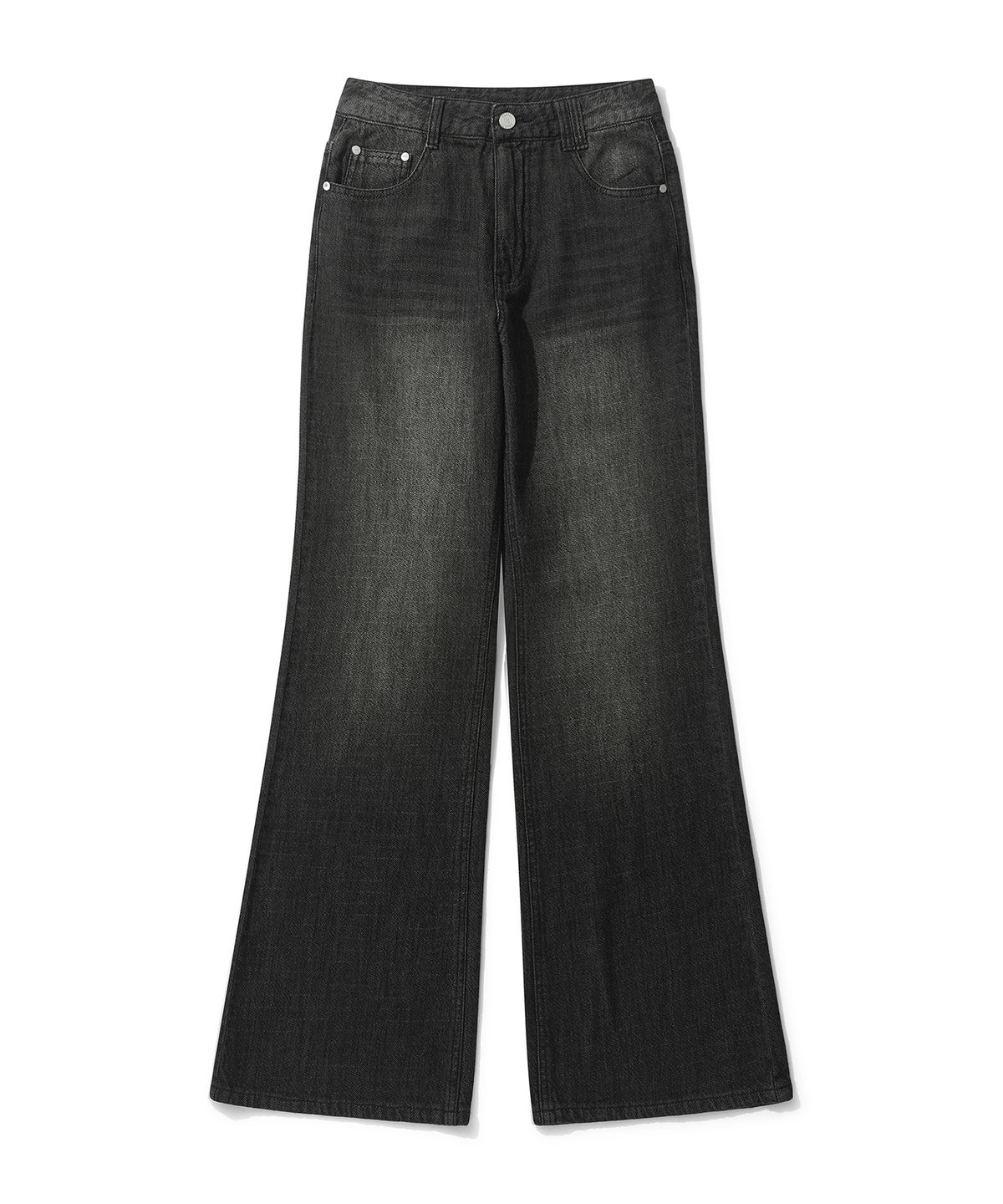 데케트 우먼(DECET WOMEN) [린넨라이크]Linen Like Semi Flared Jeans DCWPT027BLACK