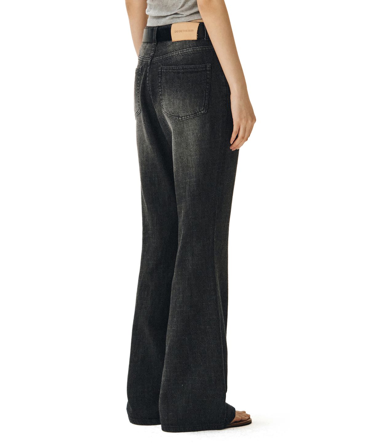 데케트 우먼(DECET WOMEN) [린넨라이크]Linen Like Semi Flared Jeans DCWPT027BLACK