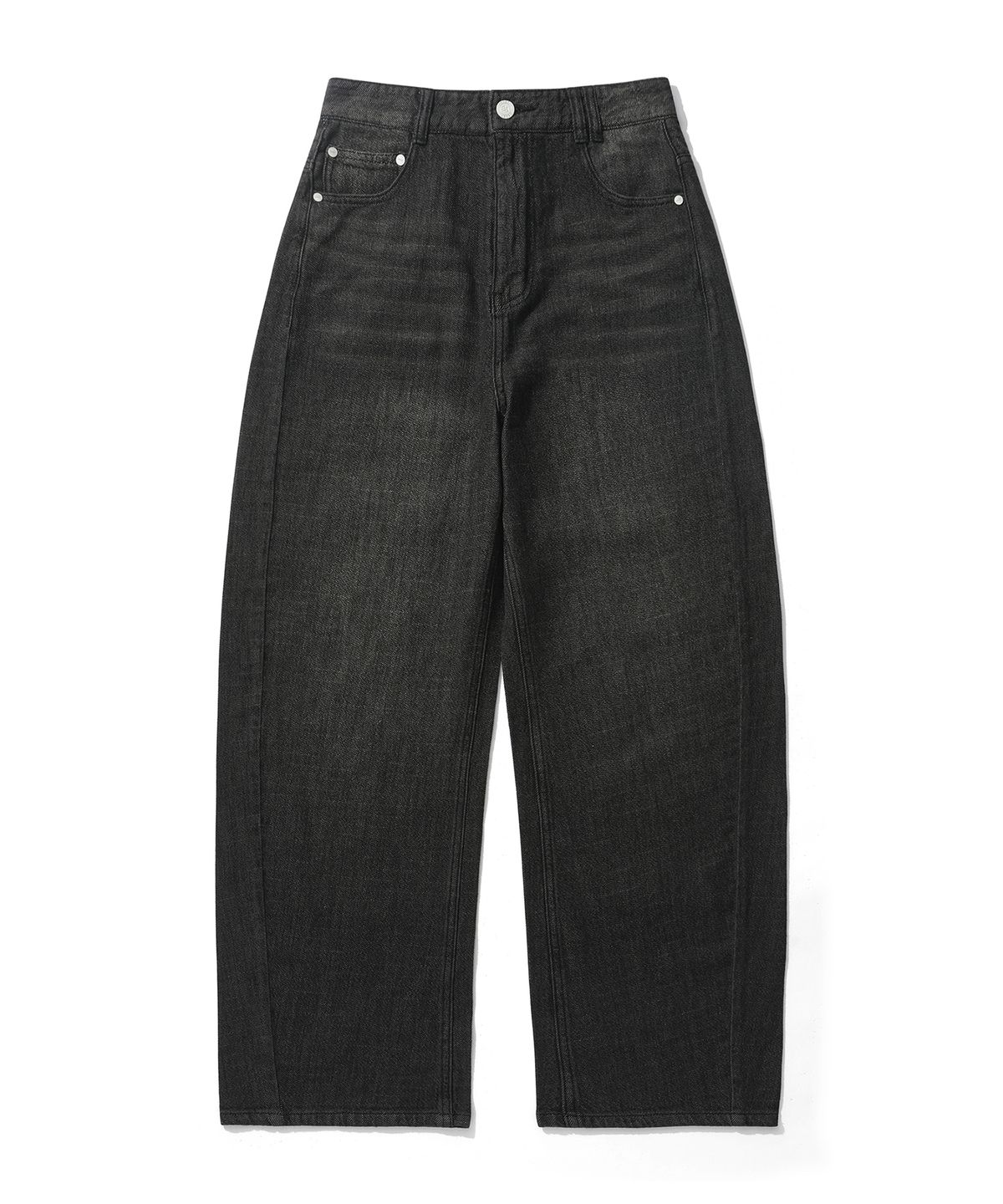 데케트 우먼(DECET WOMEN) [린넨라이크]Linen Like Curved Wide Jeans DCWPT026BLACK