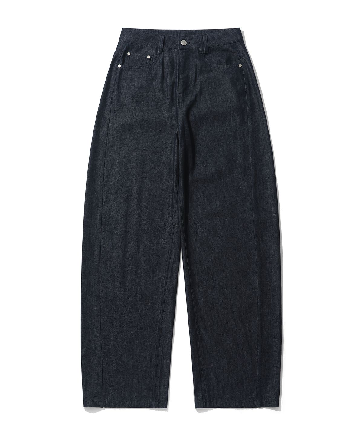 데케트 우먼(DECET WOMEN) [린넨라이크]Linen Like Curved Wide Jeans DCWPT026CPINDIGO