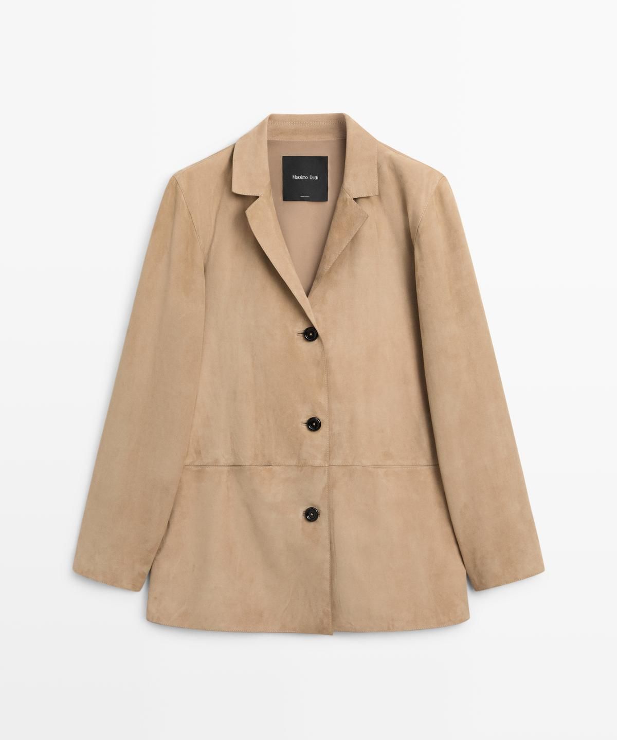 마시모두띠(MASSIMO DUTTI) 포켓 디테일 스웨이드 가죽 블레이저