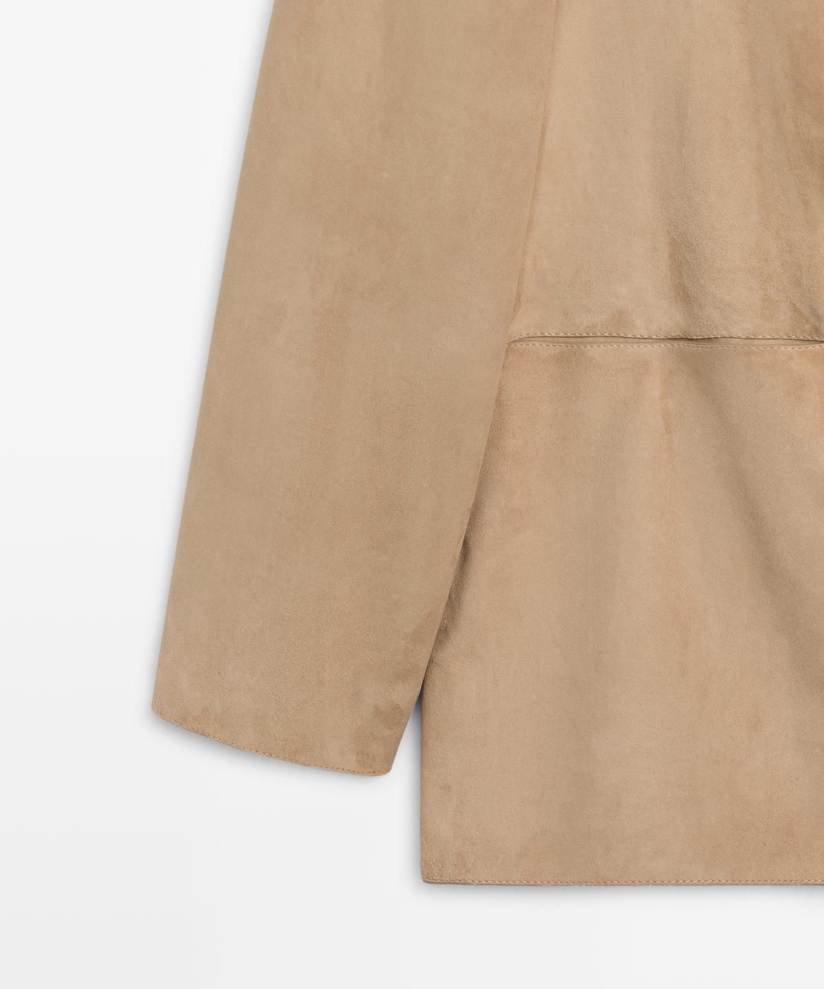 마시모두띠(MASSIMO DUTTI) 포켓 디테일 스웨이드 가죽 블레이저