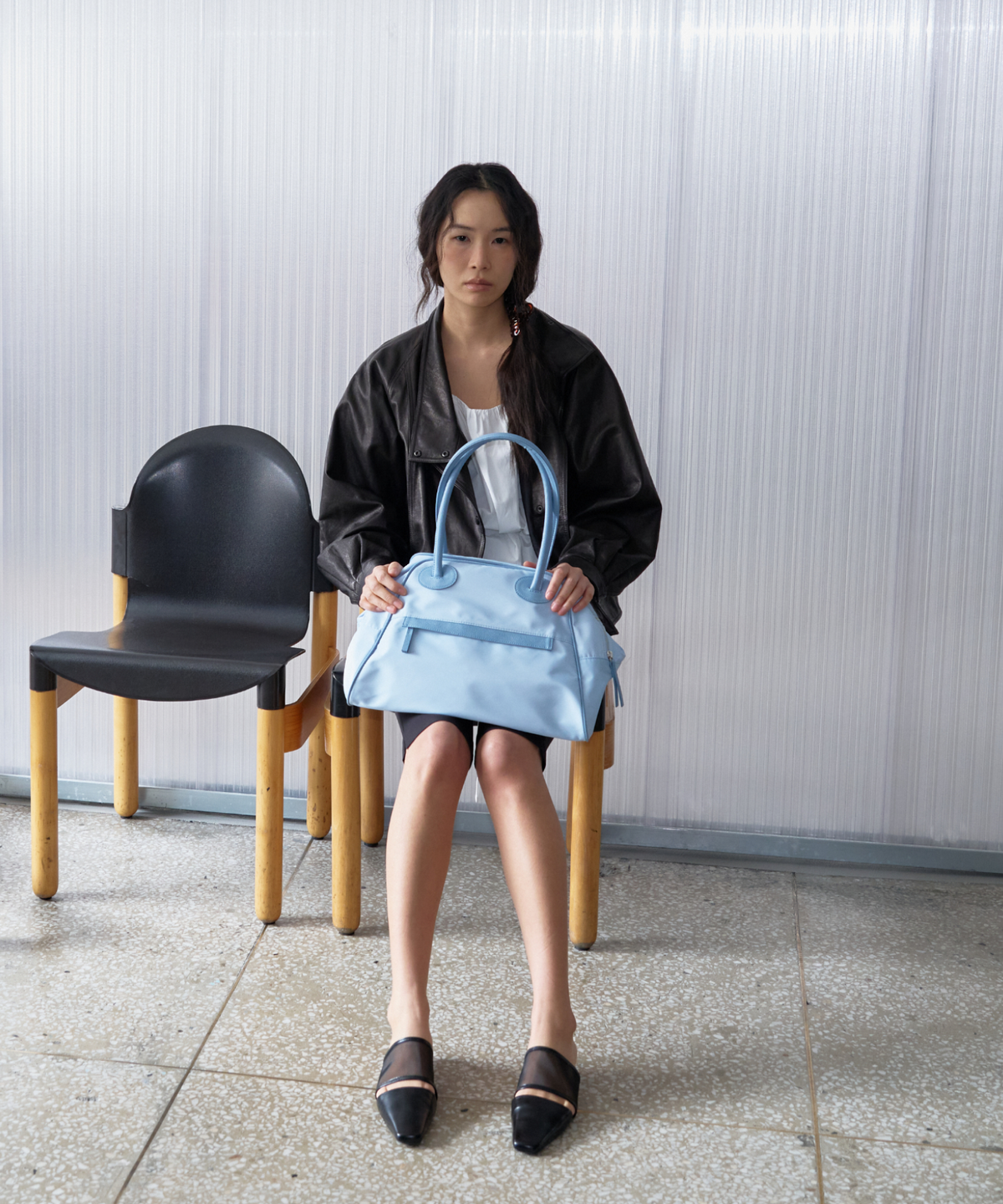 크리스틴프로젝트(CHRISTINE PROJECT) TWO ZIPPER BAG NYLON ORIGINAL(SODA BLUE)