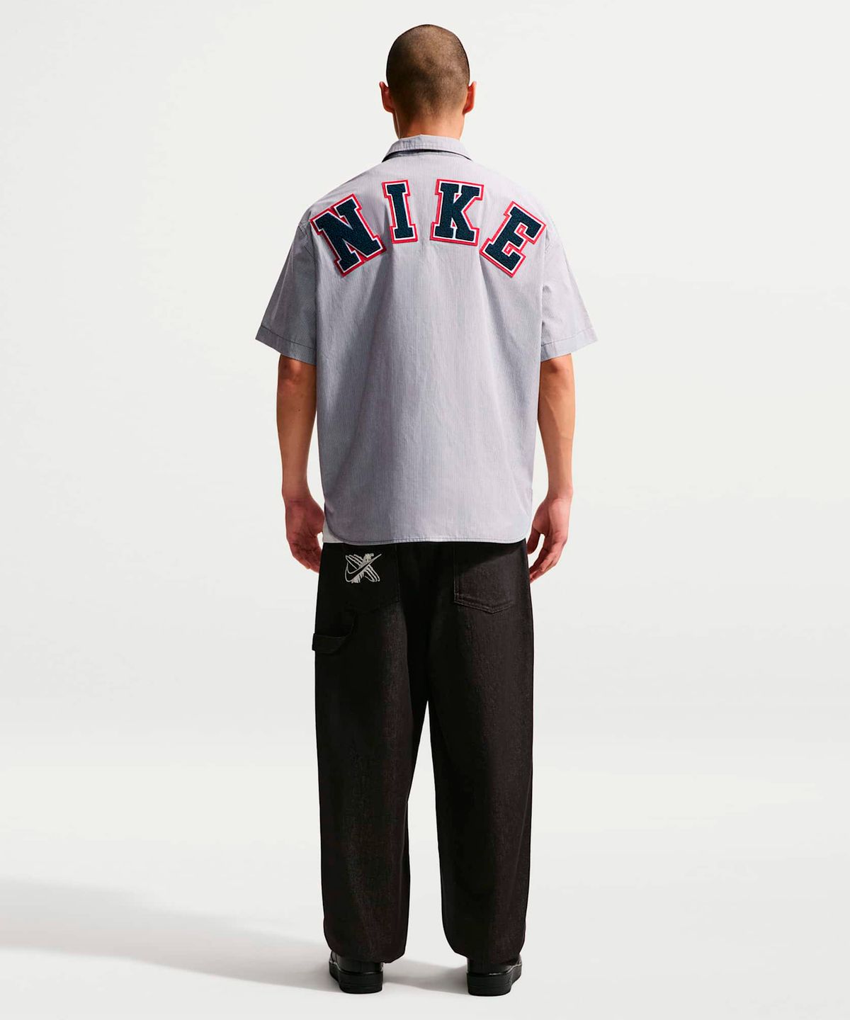 나이키(NIKE) 라이프 반소매 버튼다운 탑 M - 앤트러사이트:화이트 / IF0927-060