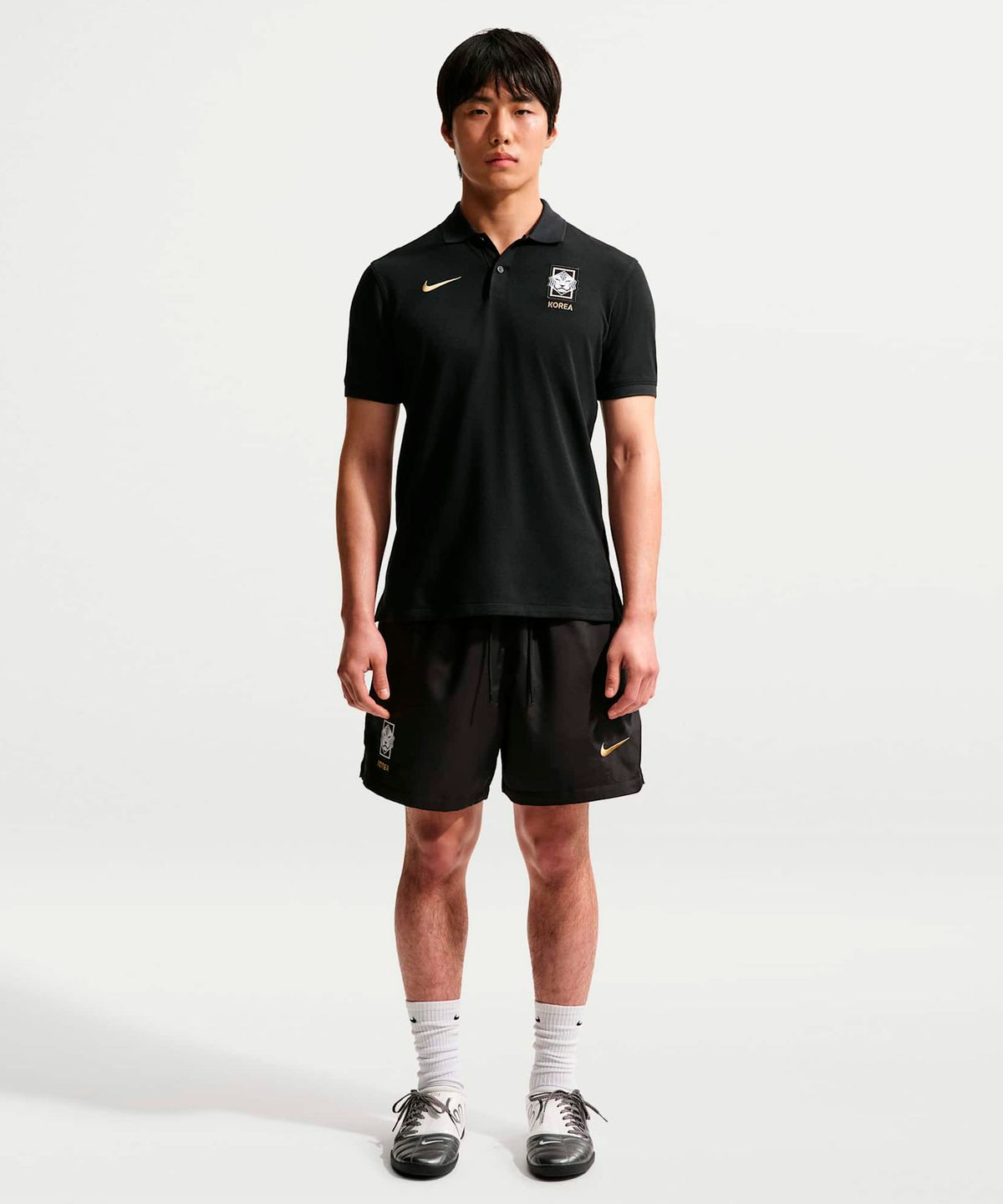 나이키(NIKE) 대한민국 더 나이키 폴로 드라이 핏 축구 폴로 M - 블랙:클럽 골드 / IB6214-010