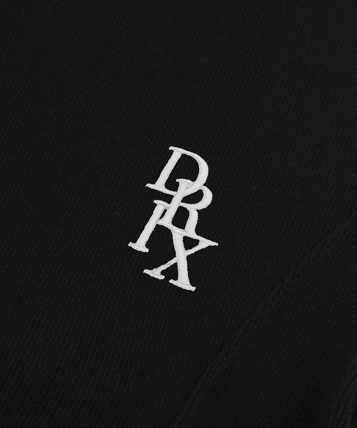 드릭스(DRIX) 우먼스 자수 레이어드 크롭 하프 슬리브_블랙