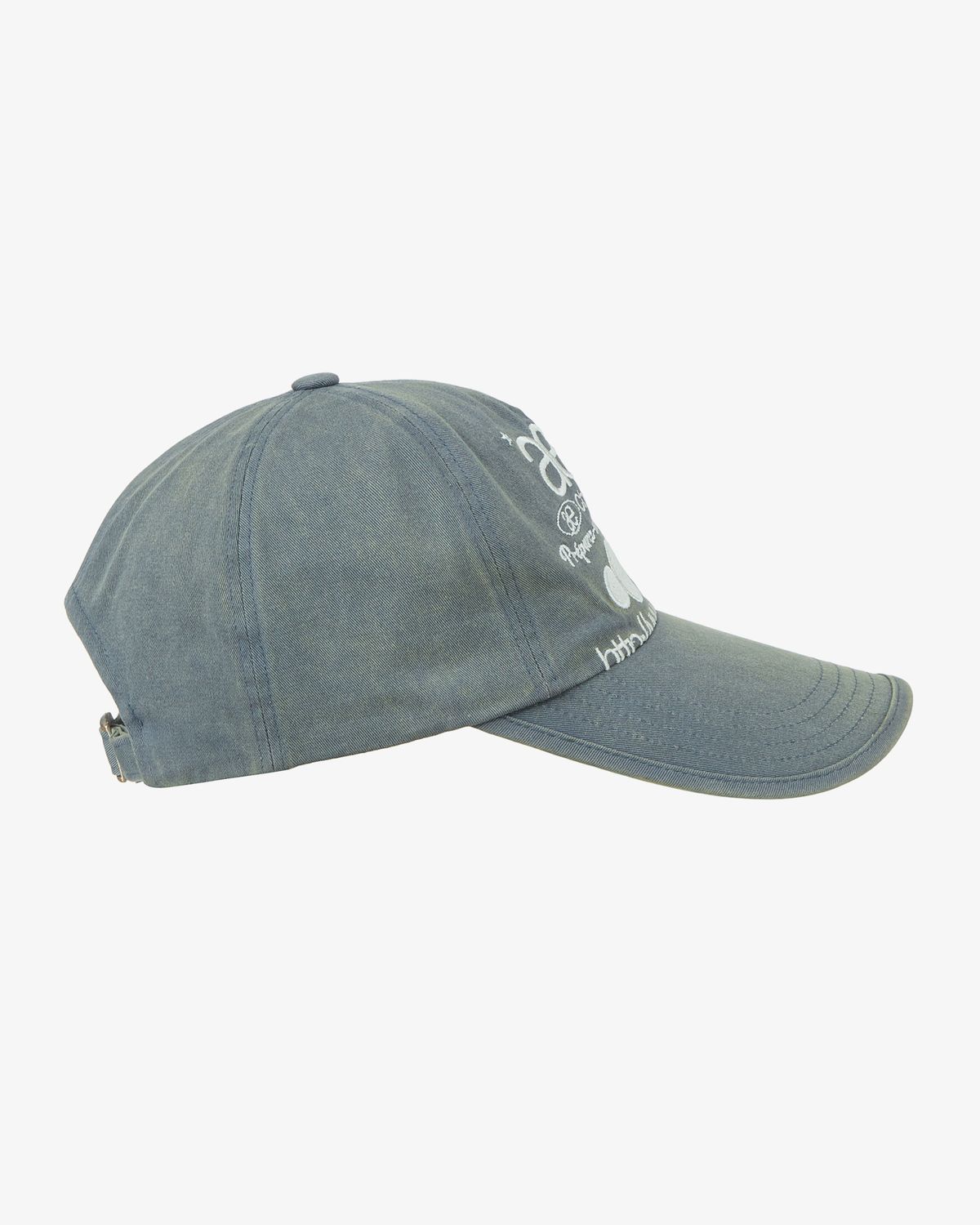 에이이에이이(AEAE) WEB LOGO WASHED 5 PANNEL BALL CAP [COPEN BLUE]