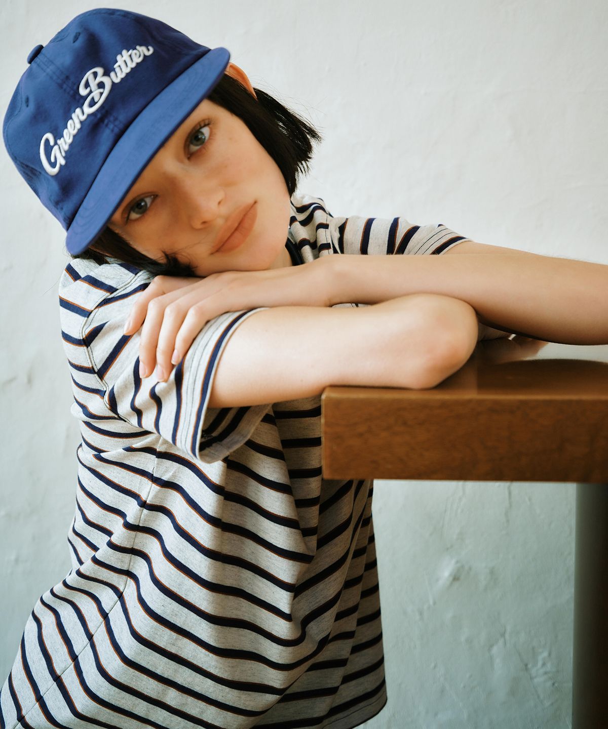 그린버터(GREENBUTTER) Cotton Stripe Tee (Oatmeal)