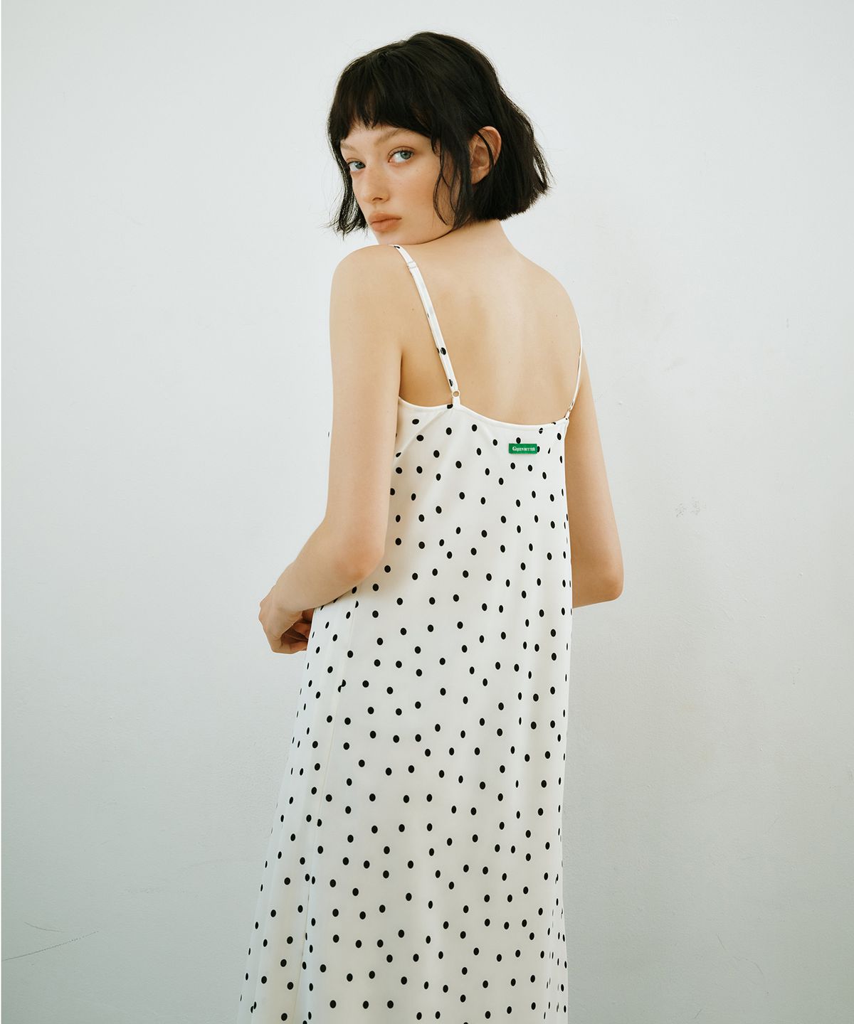 그린버터(GREENBUTTER) Dot Lace Slip Dress (Ivory)