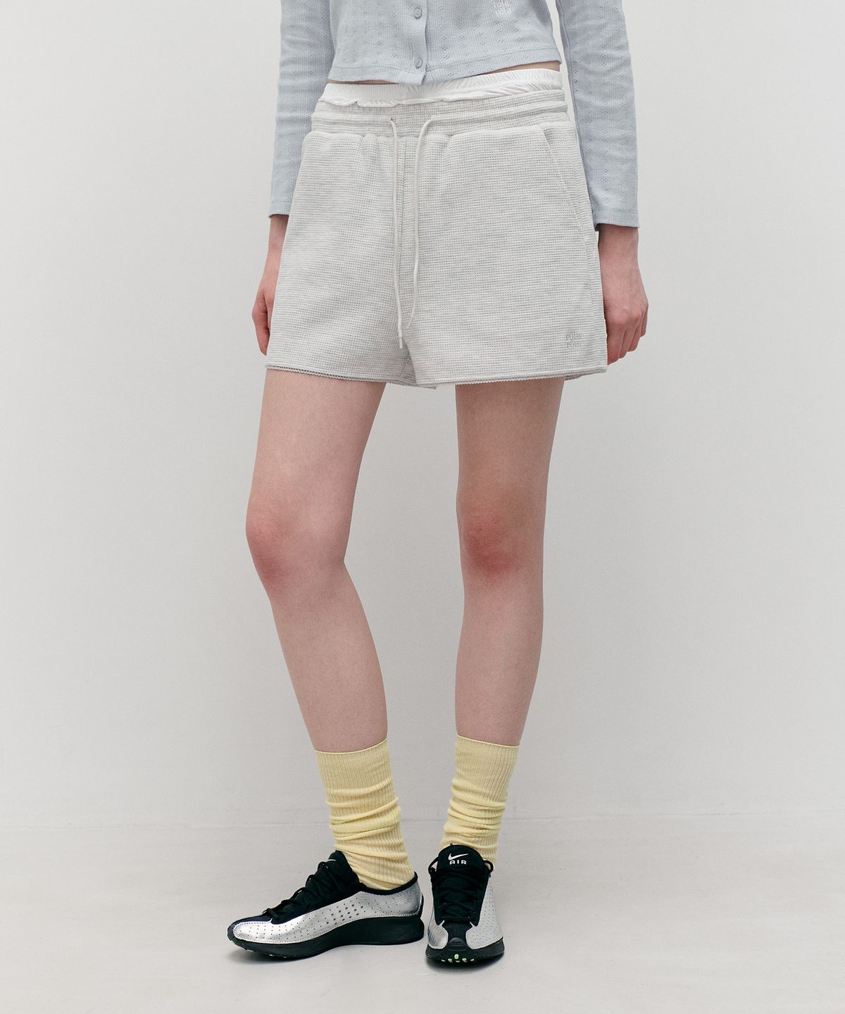 로라로라(ROLAROLA) NUBASIC WAFFLE BANDING SHORTS MELANGE GRAY