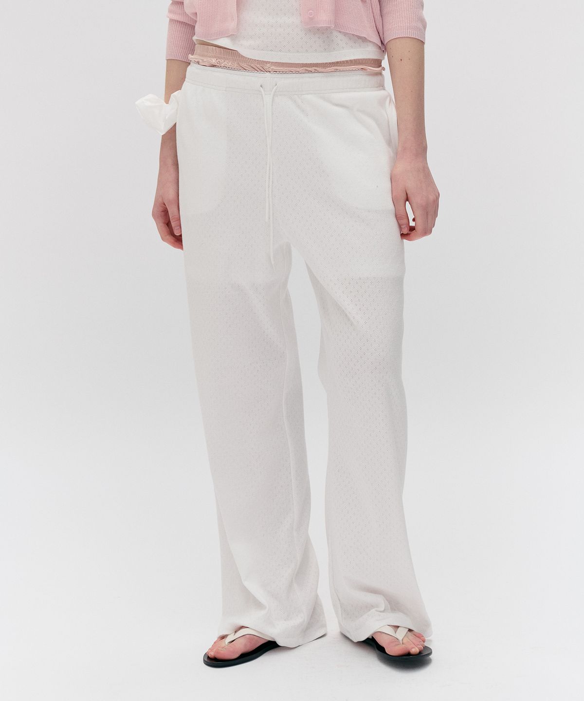 로라로라(ROLAROLA) NUBASIC EYELET JERSEY STRING PANTS WHITE