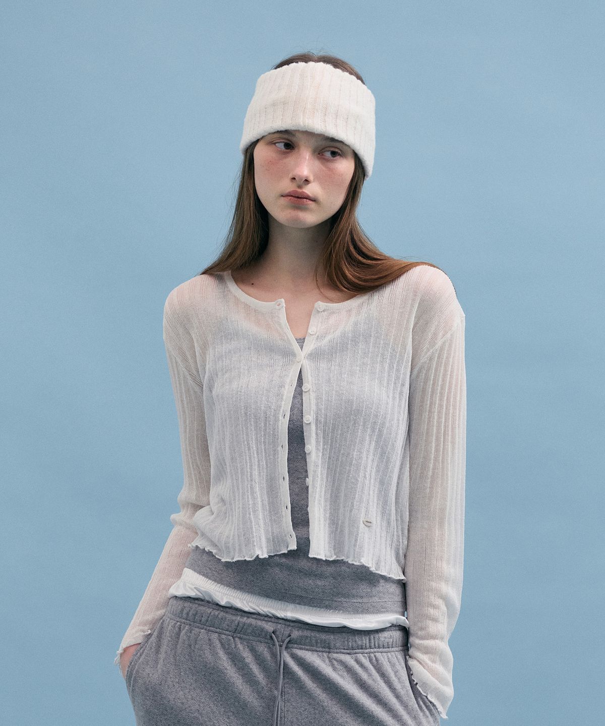 로라로라(ROLAROLA) NUBASIC LINEN CARDIGAN WHITE