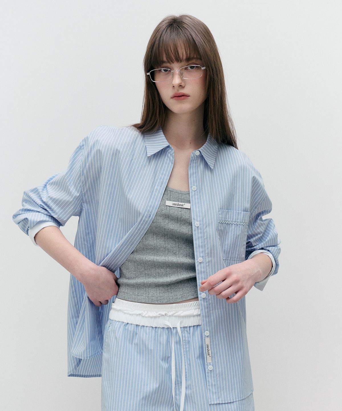 로라로라(ROLAROLA) NUBASIC STRIPE SHIRTS BLUE