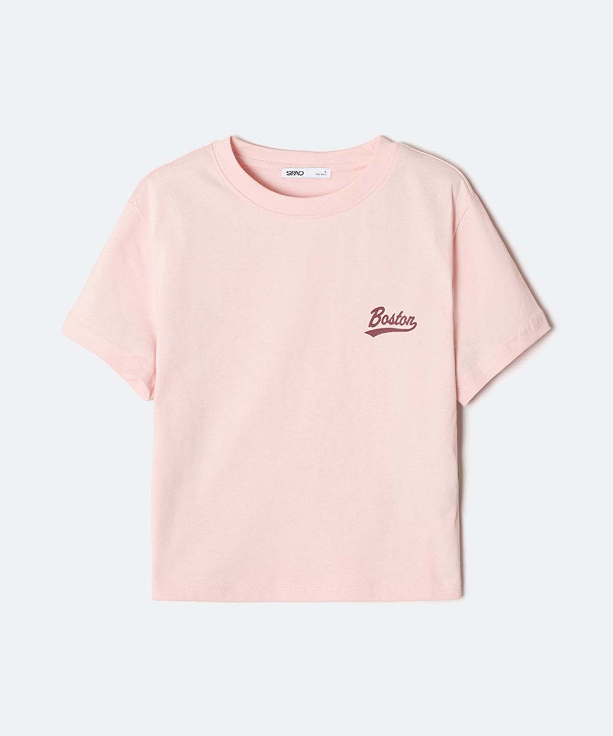 스파오(SPAO) BOSTON 스몰레터 크롭 반팔티_SPRPG24G71