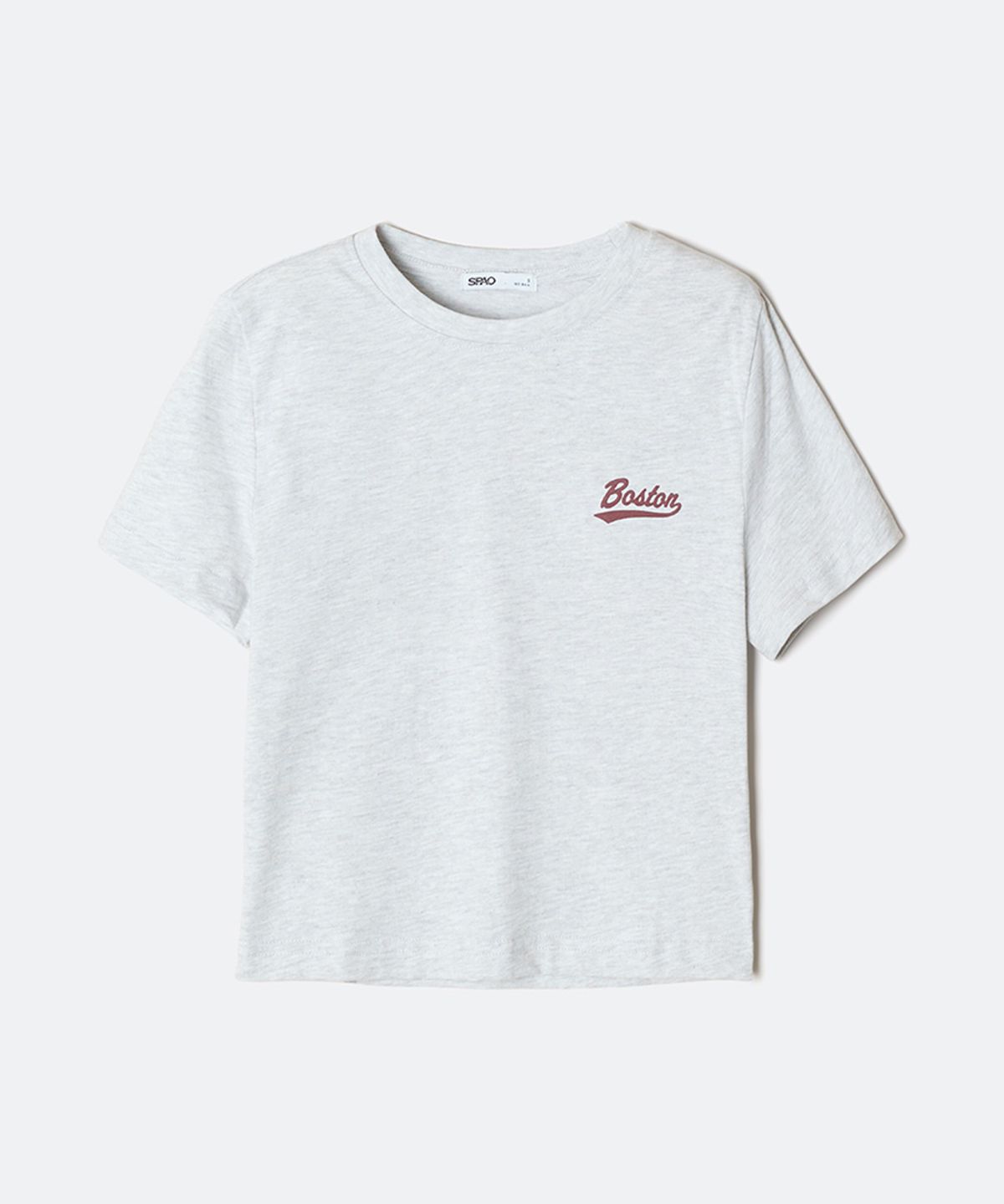 스파오(SPAO) BOSTON 스몰레터 크롭 반팔티_SPRPG24G71