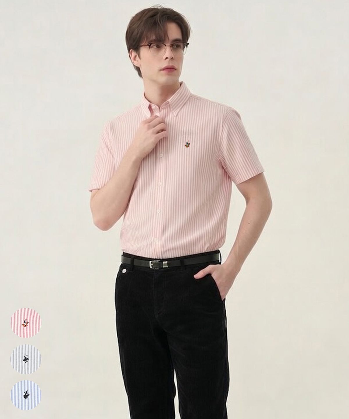 비버리힐스 폴로클럽(BHPOLOCLUB) 남성 스트라이프 반팔셔츠 3Color SH105