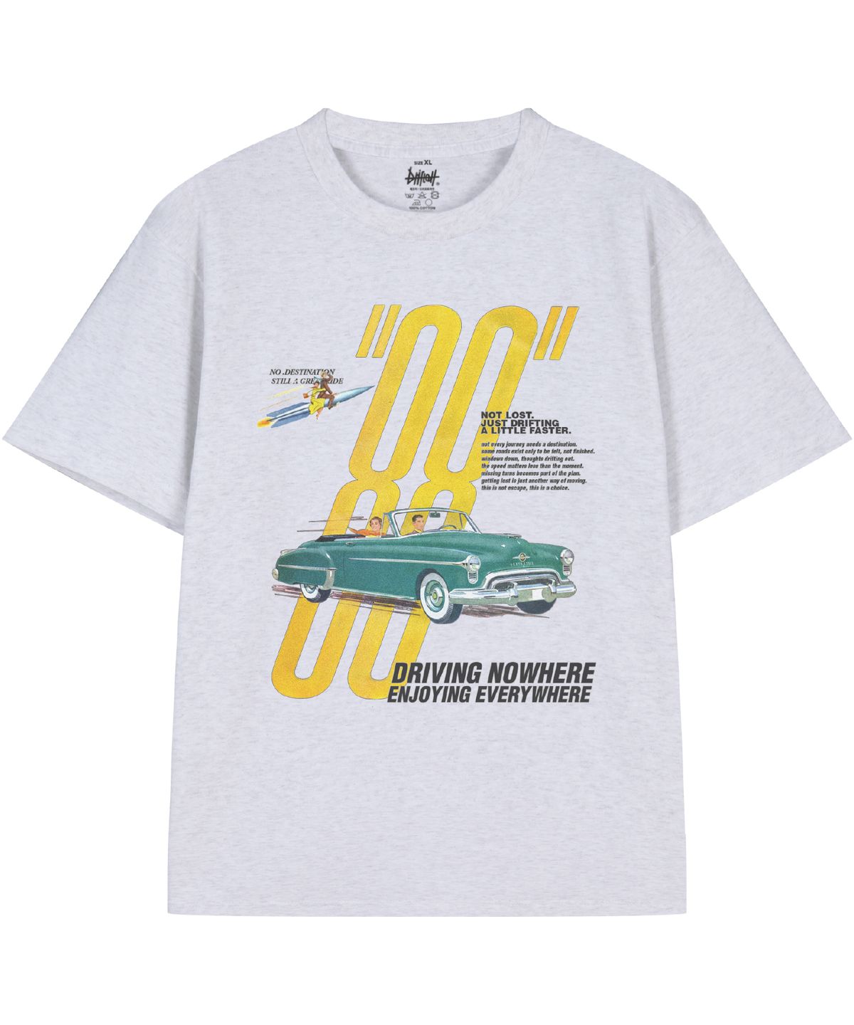 드리프트아웃(DRIFTOUT) 88 드라이빙 노웨어 반팔 티셔츠 (3color)
