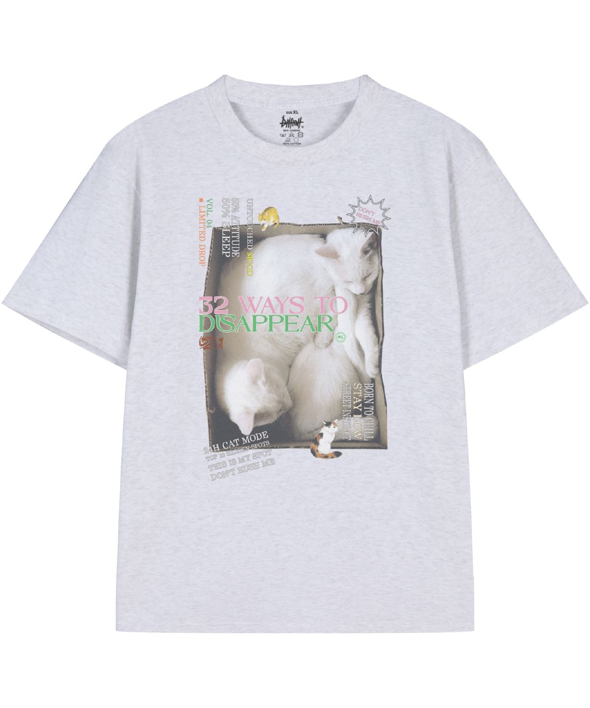 드리프트아웃(DRIFTOUT) 디서피어 캣 반팔 티셔츠 (3color)