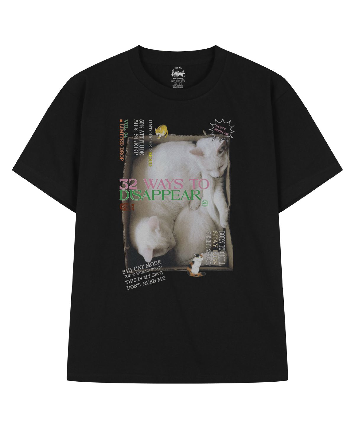 드리프트아웃(DRIFTOUT) 디서피어 캣 반팔 티셔츠 (3color)
