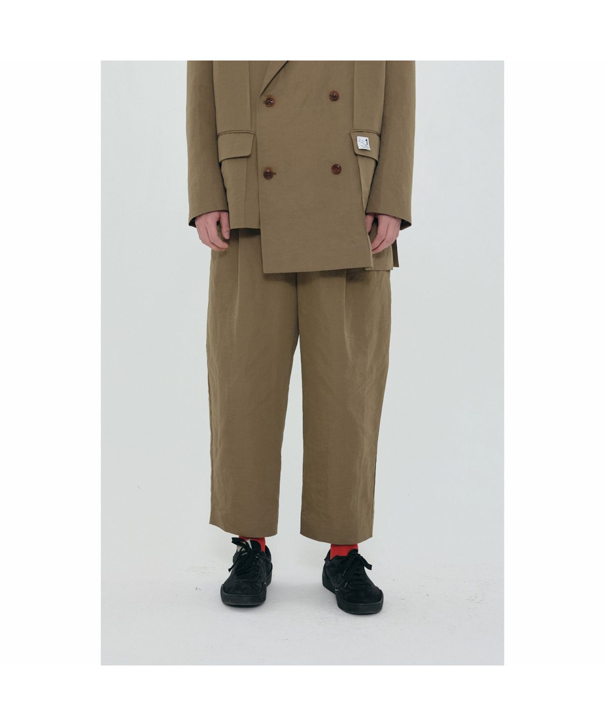 래코드(RECODE) Linen Big Pleated Crop Pants_RKPAS24610KHX