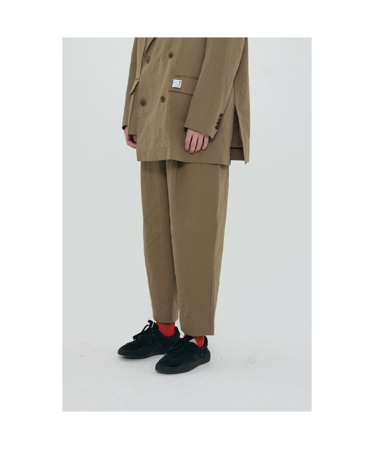 래코드(RECODE) Linen Big Pleated Crop Pants_RKPAS24610KHX