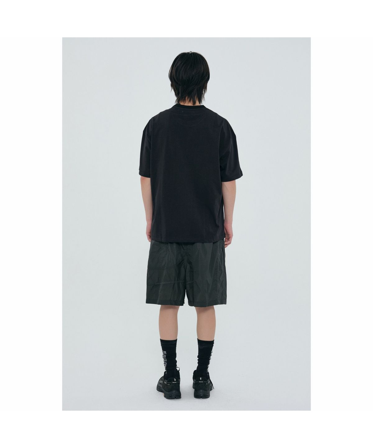 래코드(RECODE) Fluid Printing T-shirt_RKTAM24618BKX