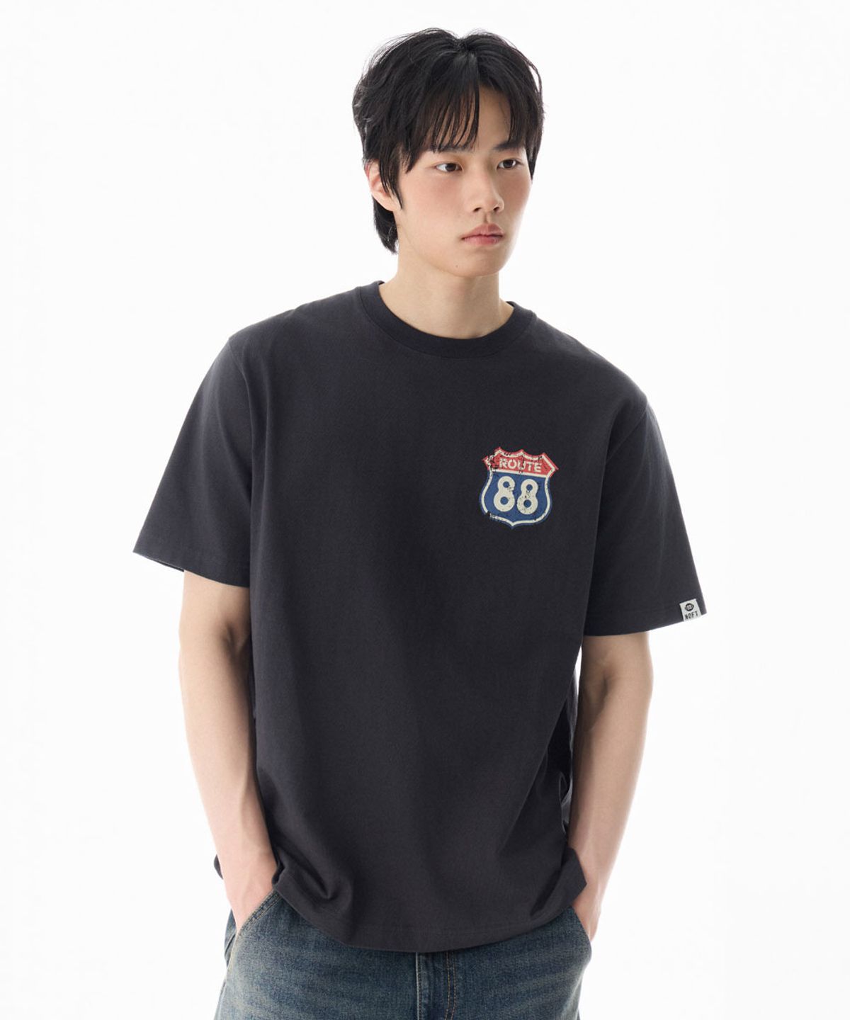 낫온리포투데이(NOT ONLY FOR TODAY) 루트 88 반소매 티셔츠 [다크 그레이]