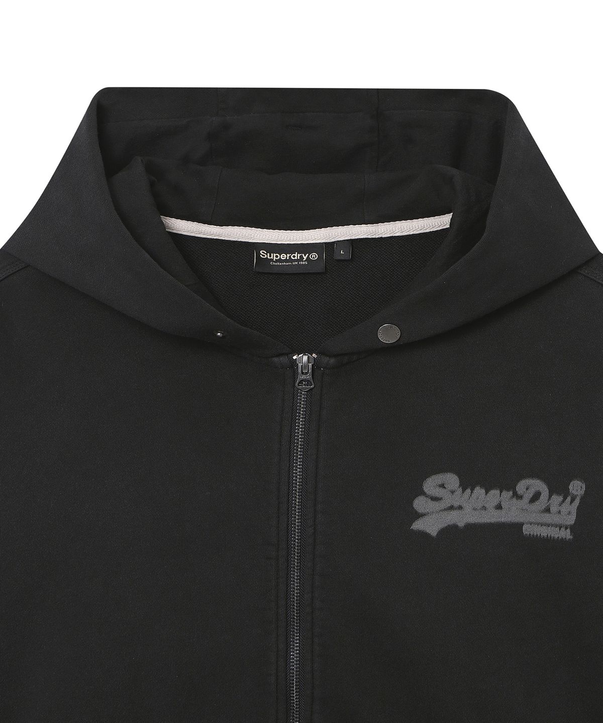 슈퍼드라이(SUPERDRY) 빈티지 집업 후드 집업 SDMMZAQ40BLK
