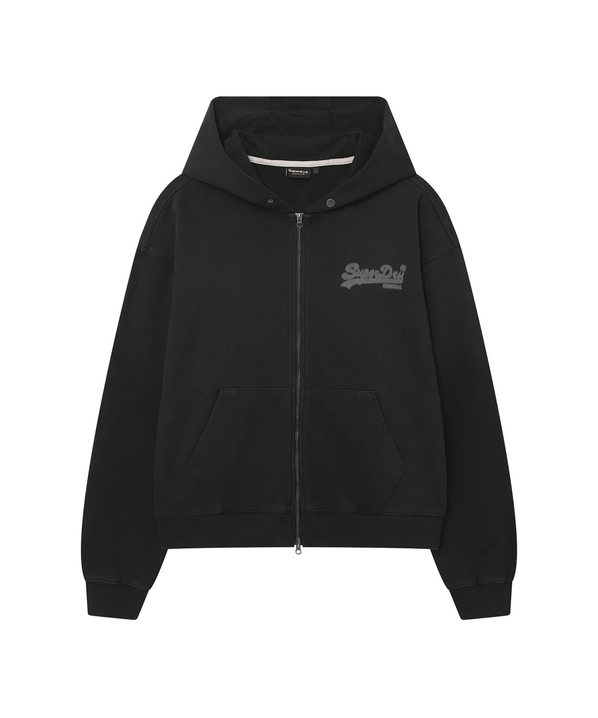 슈퍼드라이(SUPERDRY) 빈티지 집업 후드 집업 SDMMZAQ40BLK
