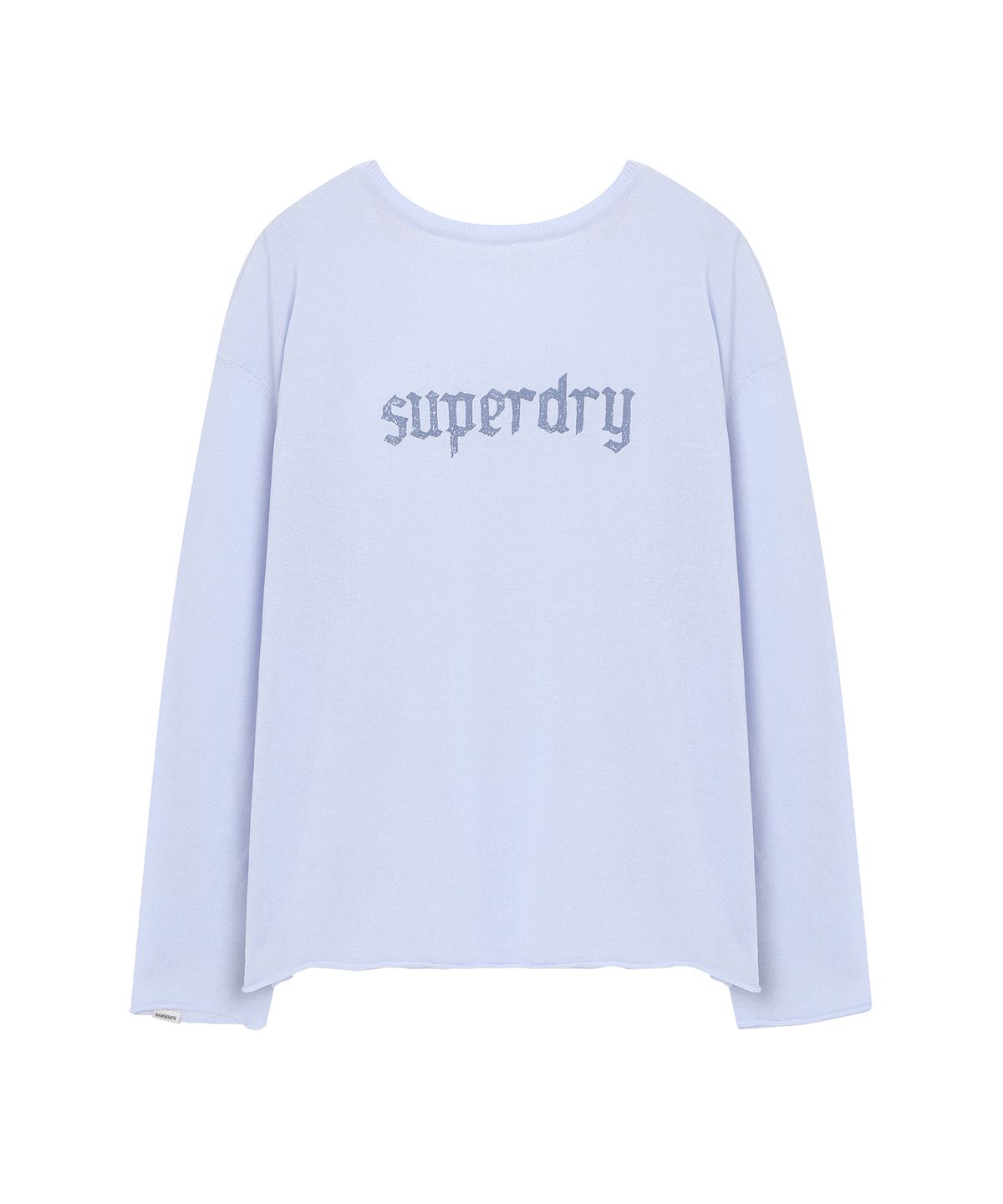 슈퍼드라이(SUPERDRY) 우먼스 린넨 니트 긴팔 티셔츠 스카이 블루 SDFKNCQ50SBL