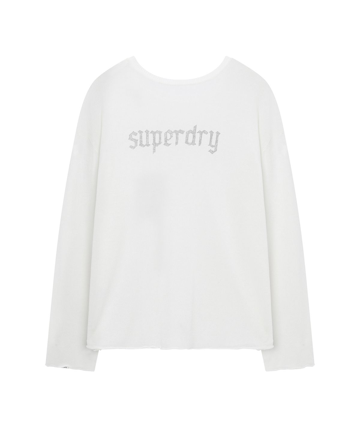 슈퍼드라이(SUPERDRY) 우먼스 린넨 니트 긴팔 티셔츠 화이트 SDFKNCQ50WHT
