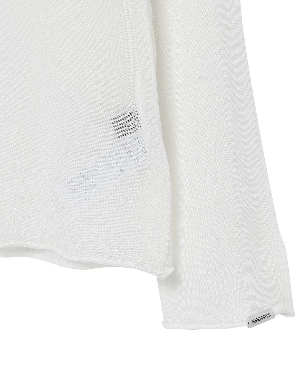 슈퍼드라이(SUPERDRY) 우먼스 린넨 니트 긴팔 티셔츠 화이트 SDFKNCQ50WHT