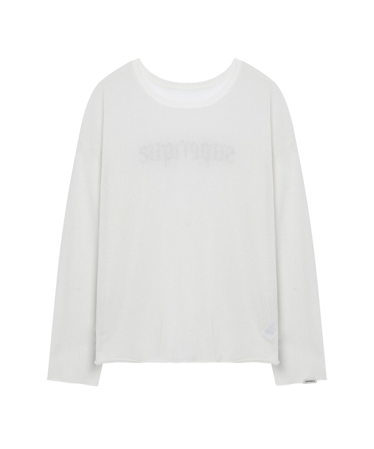 슈퍼드라이(SUPERDRY) 우먼스 린넨 니트 긴팔 티셔츠 화이트 SDFKNCQ50WHT